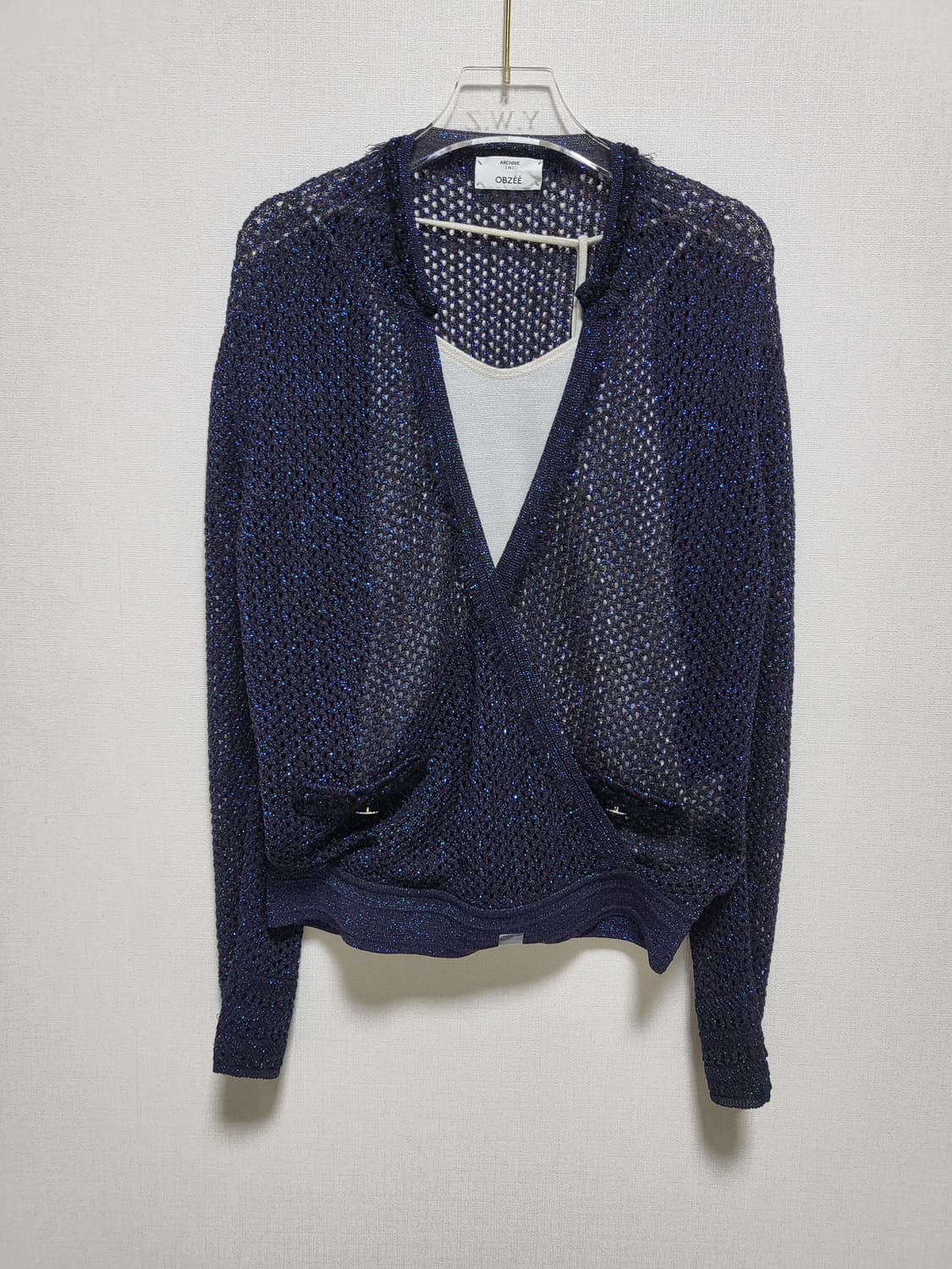 오브제 딥네이비 글리터 니트가딘건free 새제품  상품이미지1