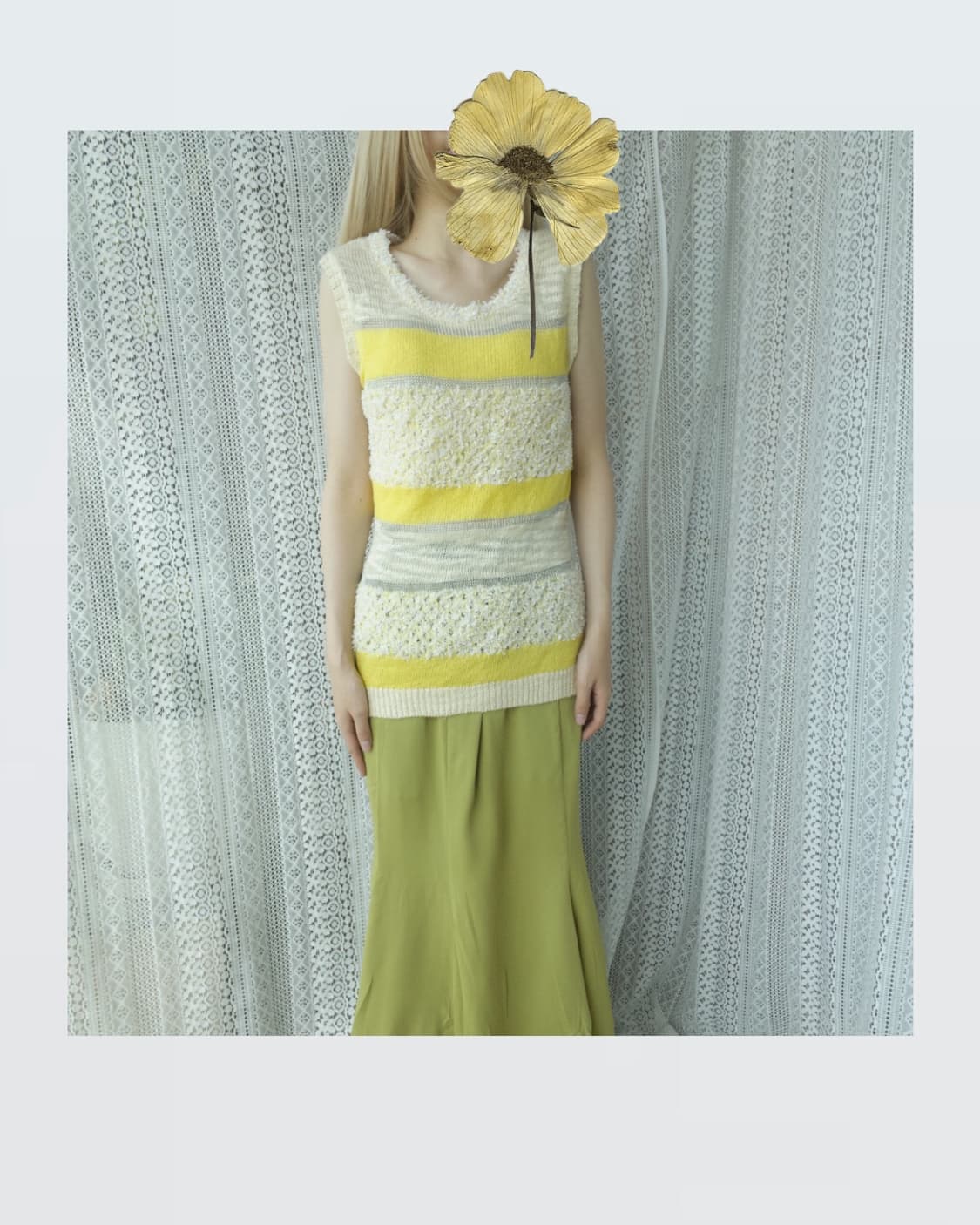 Yellow Striped Knit 옐로 롱니트 상품이미지1