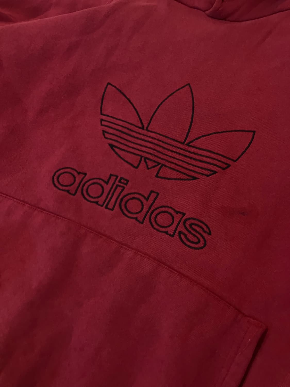 90s 아디다스 발렌시아가 콜라보맛 빅로고 후드티 버건디 상품이미지2