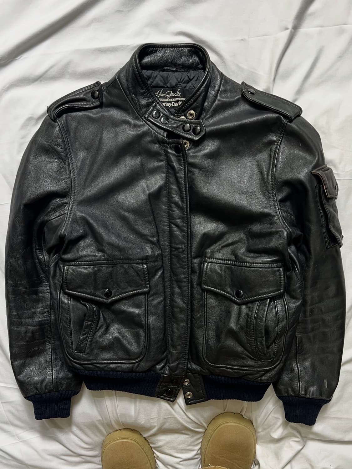 할리데이비슨 가죽 봄버 자켓 상품이미지1