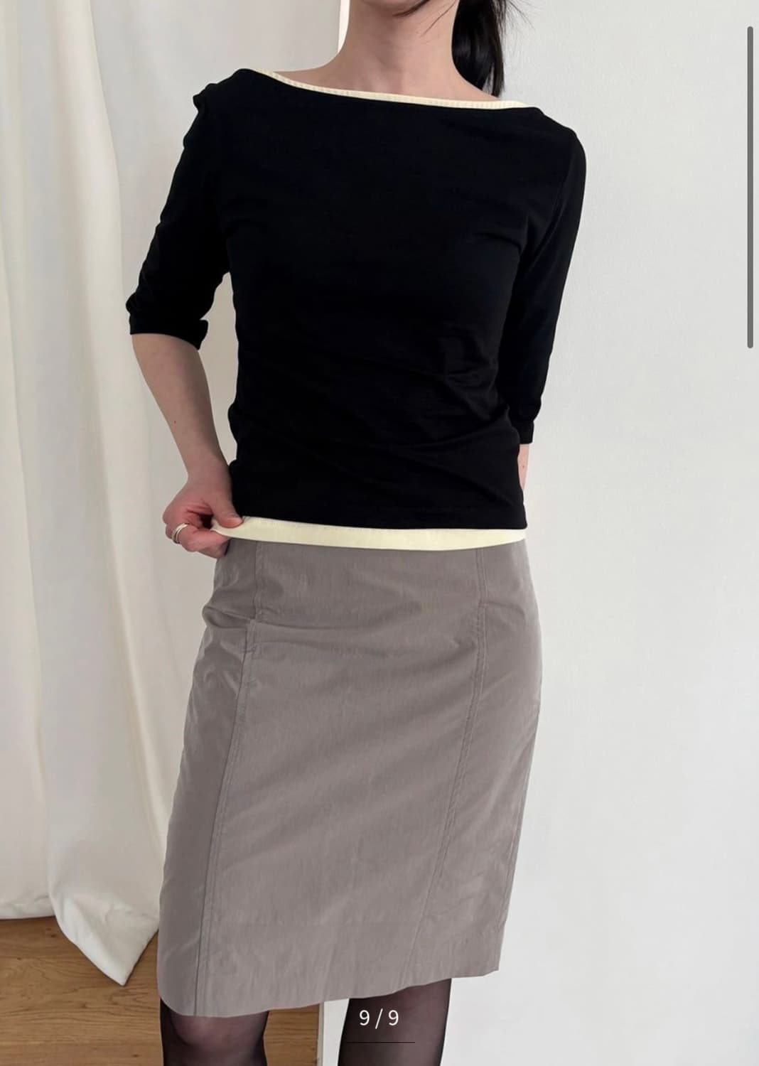 브리즈아카이브) Boatneck Half Sleeve T-Shirt BK 상품이미지3