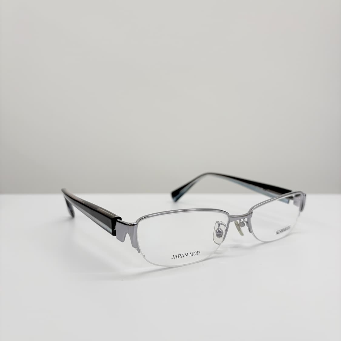 KISHMOTO 실버 반무테 빈티지안경 상품이미지2