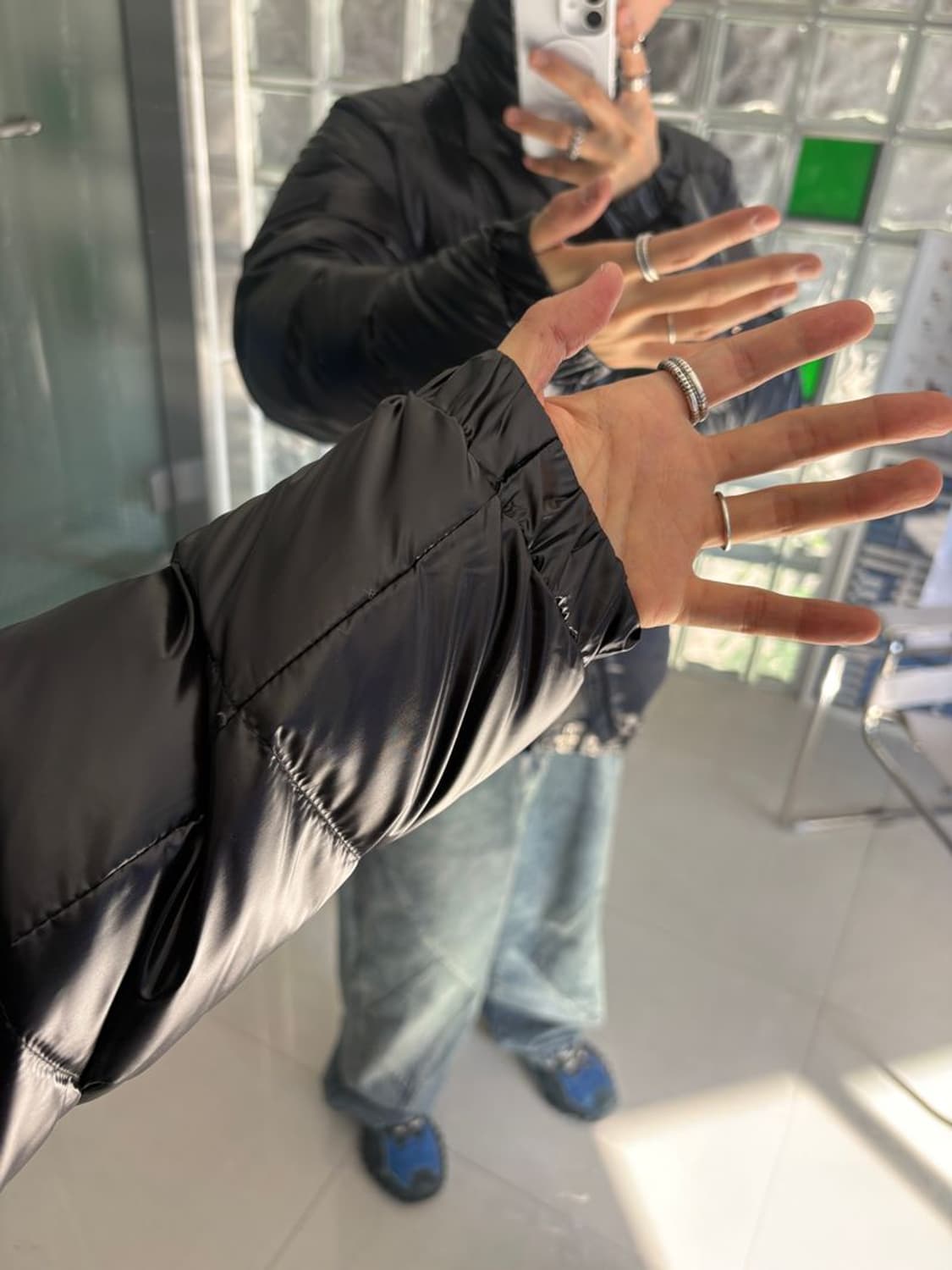 SHINY STAND UP COLLAR DOWN JACKET 상품이미지6