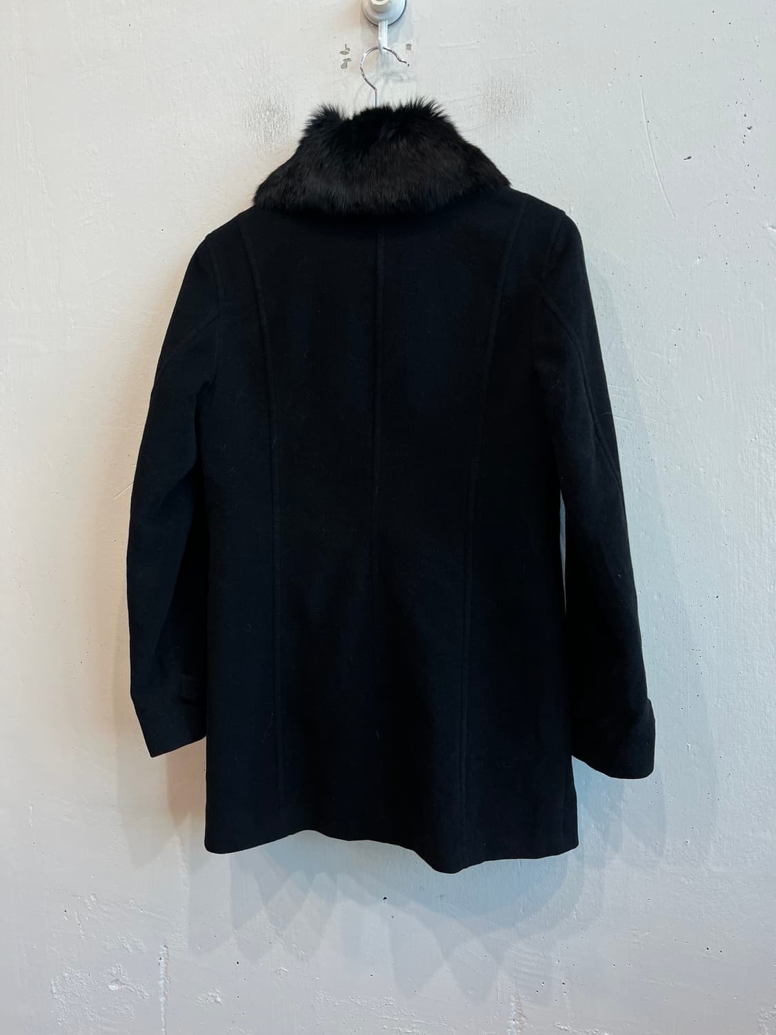 소니아리키엘 울 앙고라 퍼 코트 블랙 상품이미지4