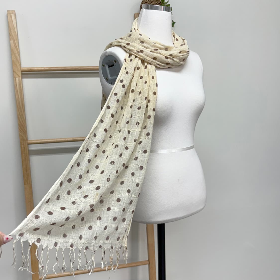 JPN/ 레몬버터스카프 도트스카프 땡땡이스카프 브라운스카프 상품이미지3