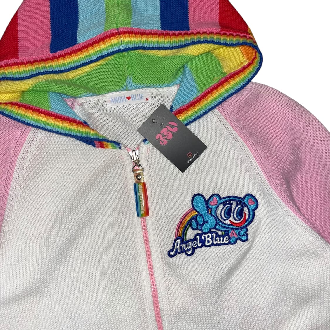 ANGEL♥︎BLUE 엔젤스블루 무지개 니트 후드집업 키치갸루y2k 상품이미지5