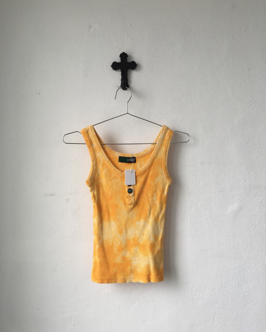 Button point dyed ribbed sleeveless 상품이미지2