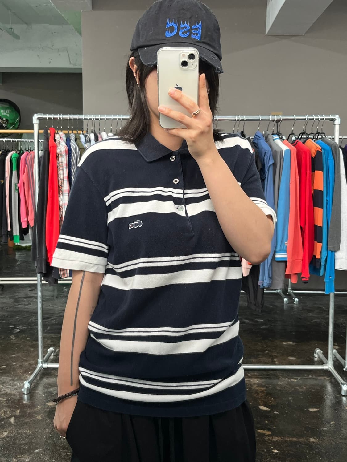 JPN LACOSTE 스트라이프 PK 티셔츠 상품이미지1