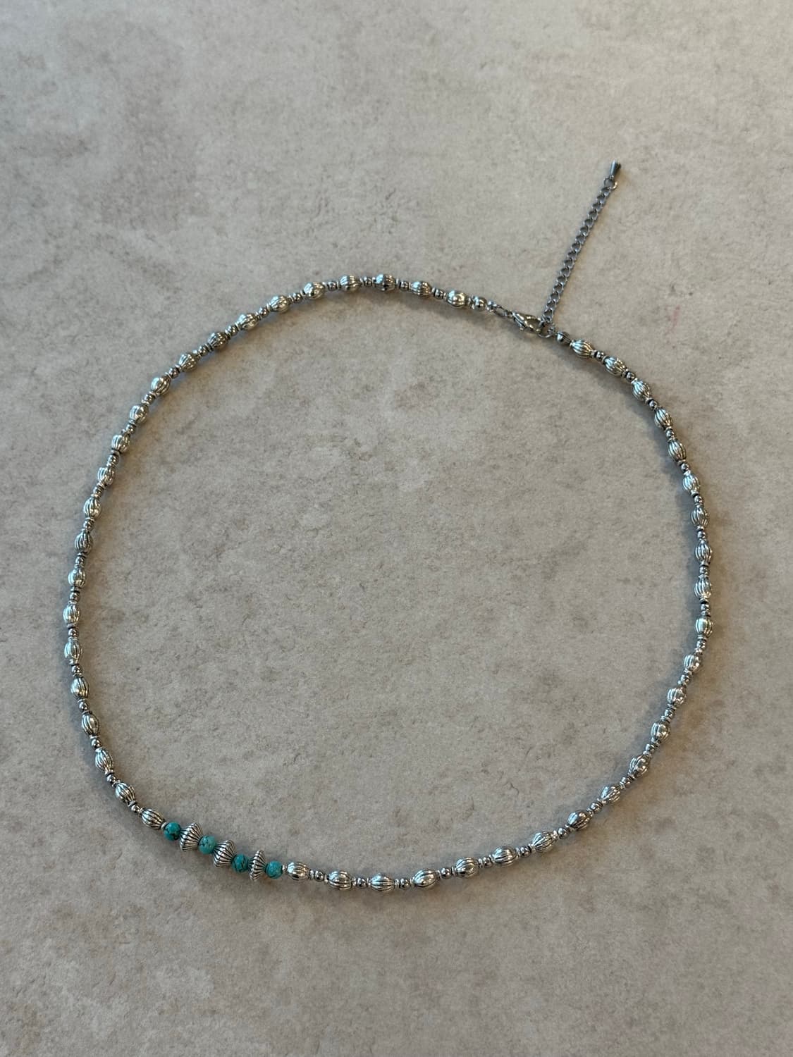 터키포인트 실버 레이어드 목걸이 상품이미지1