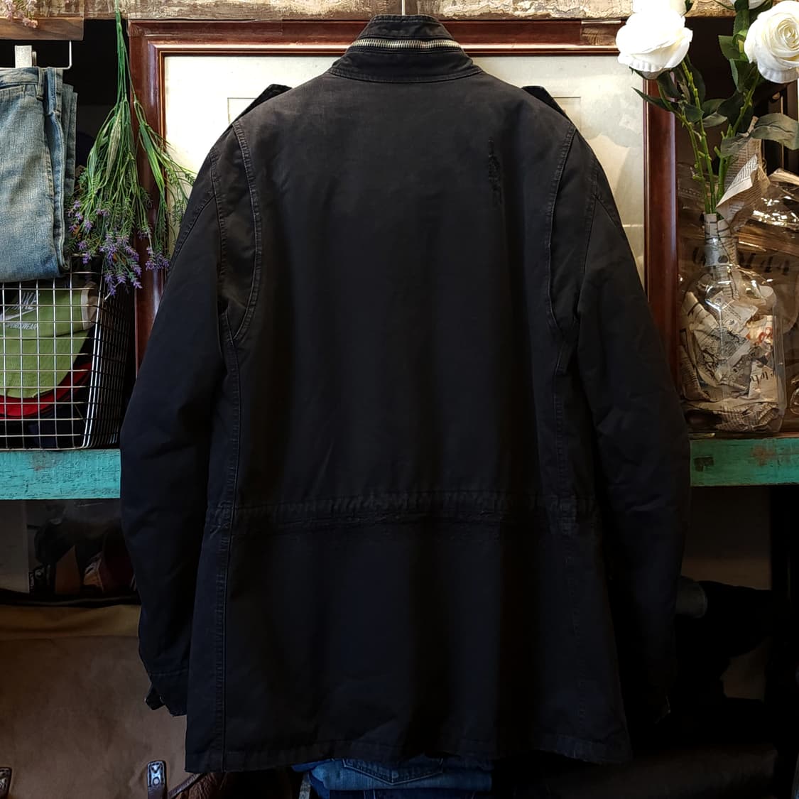 발망 무스탕 밀리터리 필드자켓 블랙 발망 데카르넹 52 상품이미지3