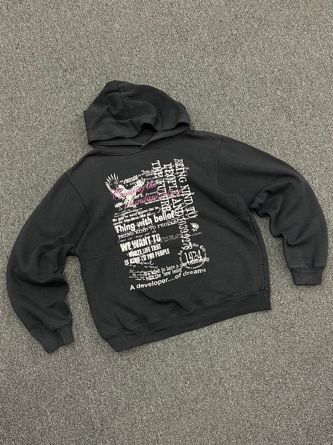 160)WERTHER 일본 빈티지 Y2K 펑크 여성 기모 후디 상품이미지2