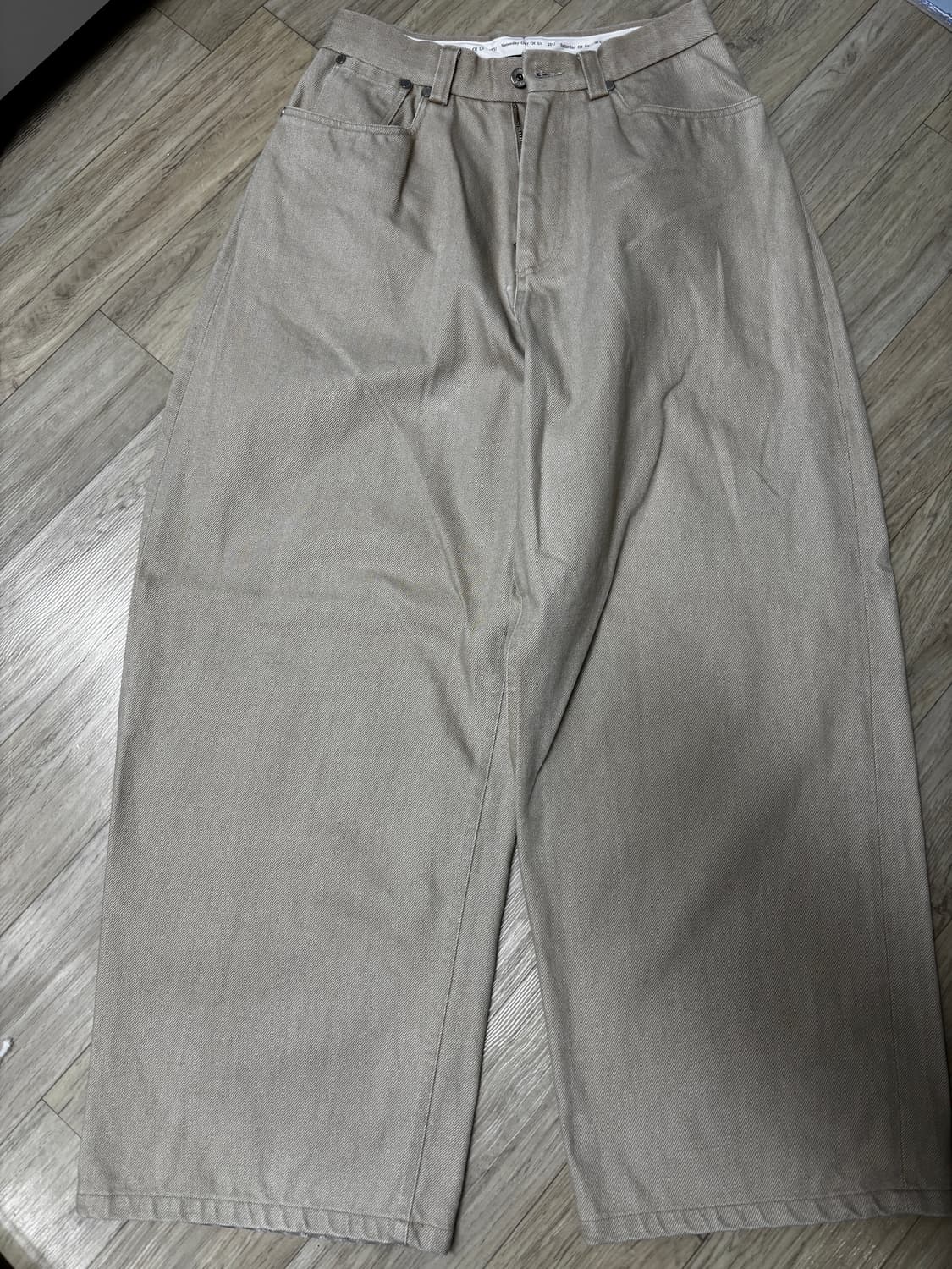 stu 와이드 코튼팬츠 베이지 상품이미지3