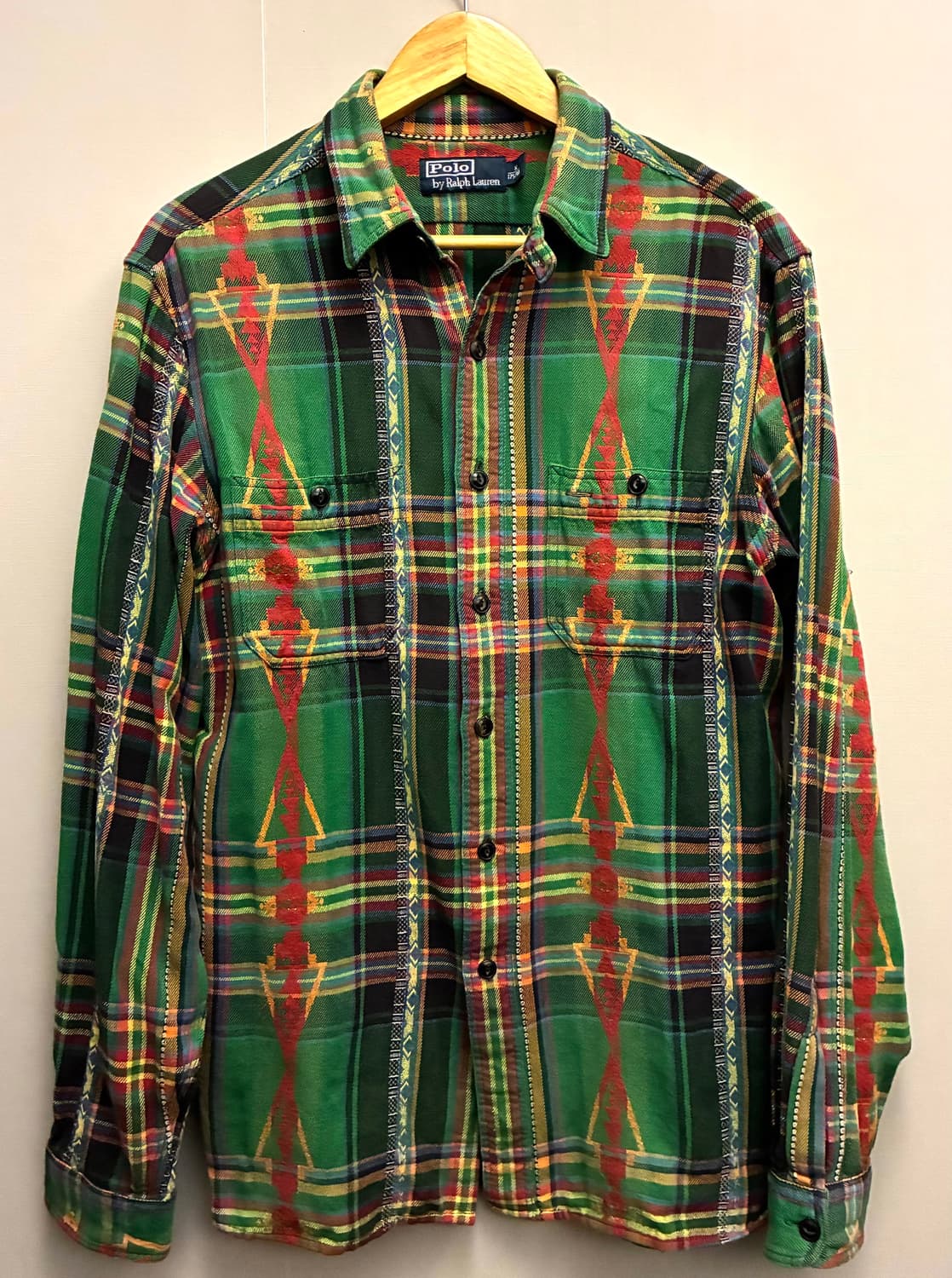 (M~L)00s 폴로랄프로렌 빈티지 나바호 아즈텍 패턴 플란넬 셔츠 상품이미지1