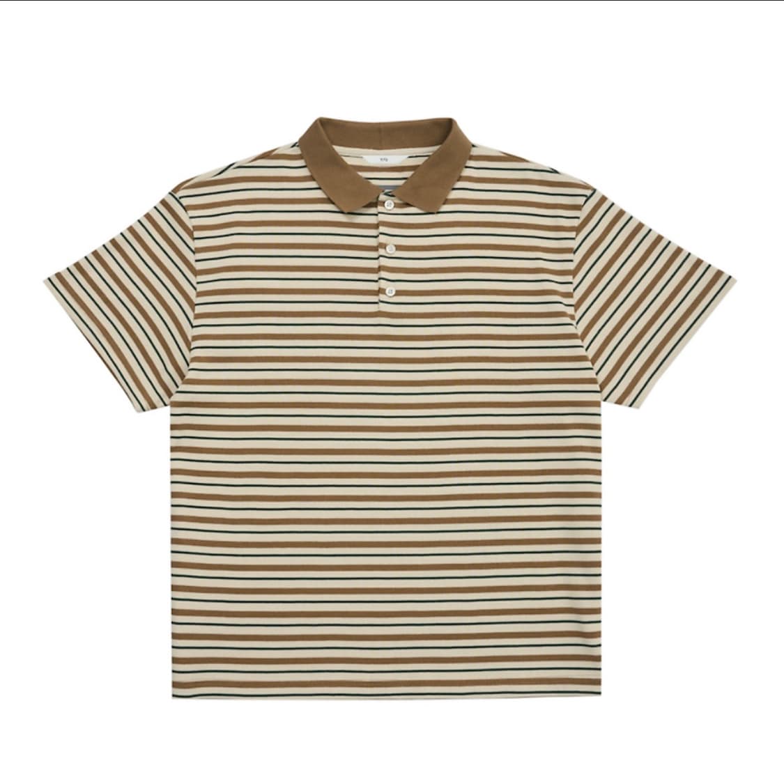 STU 스트라이프 카라 티셔츠 크림 베이지 (L사이즈) 상품이미지1