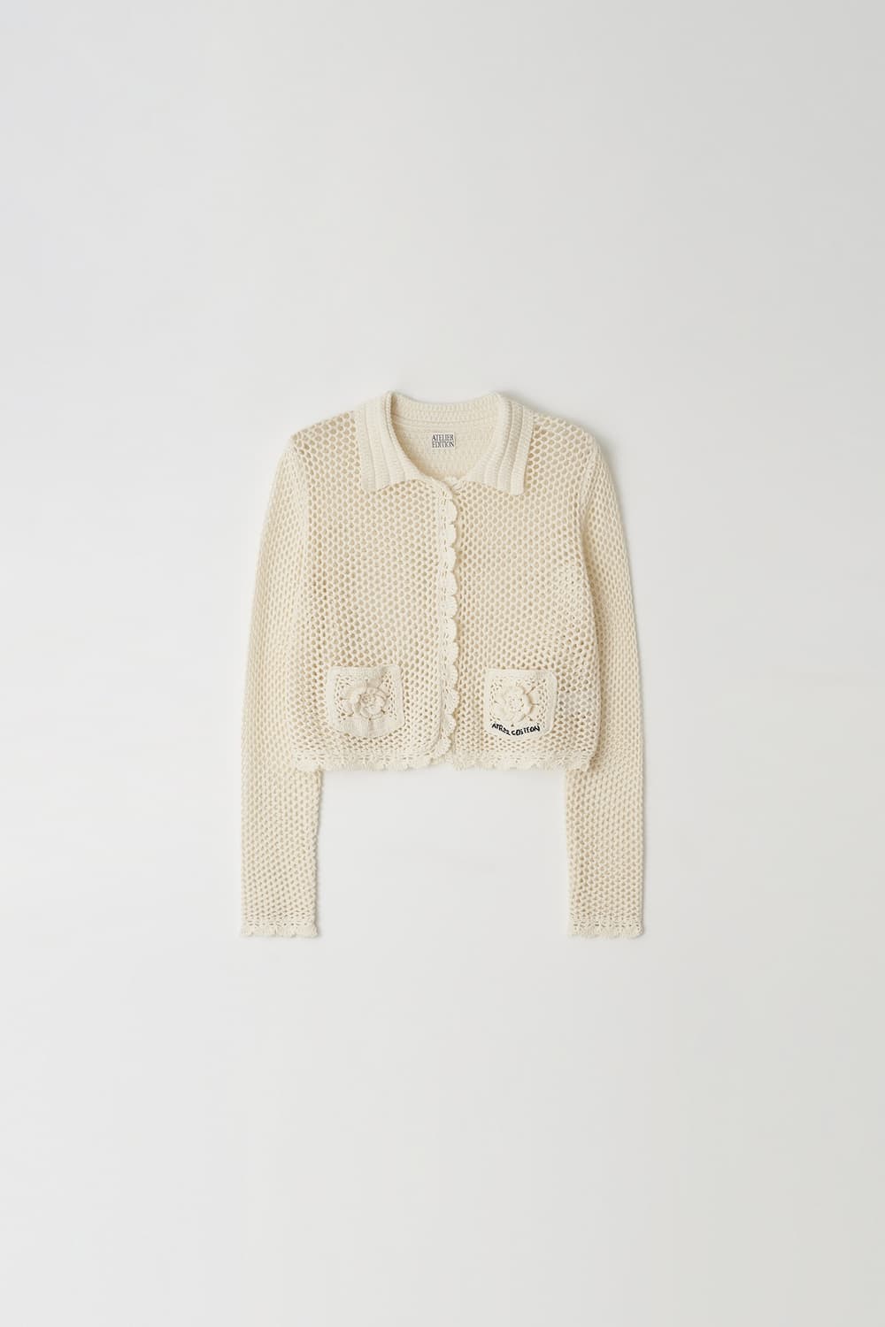 아뜰리에에디션 플라워 크로쉐 코튼 가디건 아이보리 상품이미지3