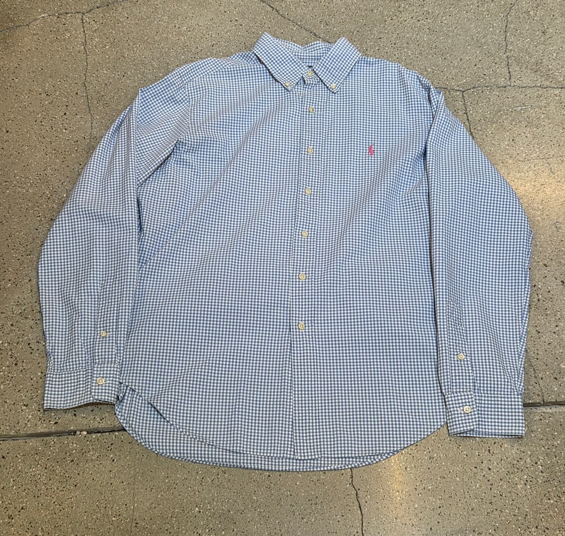 Polo 폴로 베이비블루 깅엄체크 긴팔셔츠 상품이미지3
