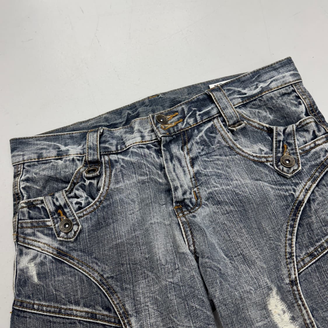 세만틱디자인 제팬 부츠컷 워싱 락 펑크 데님팬츠 상품이미지4