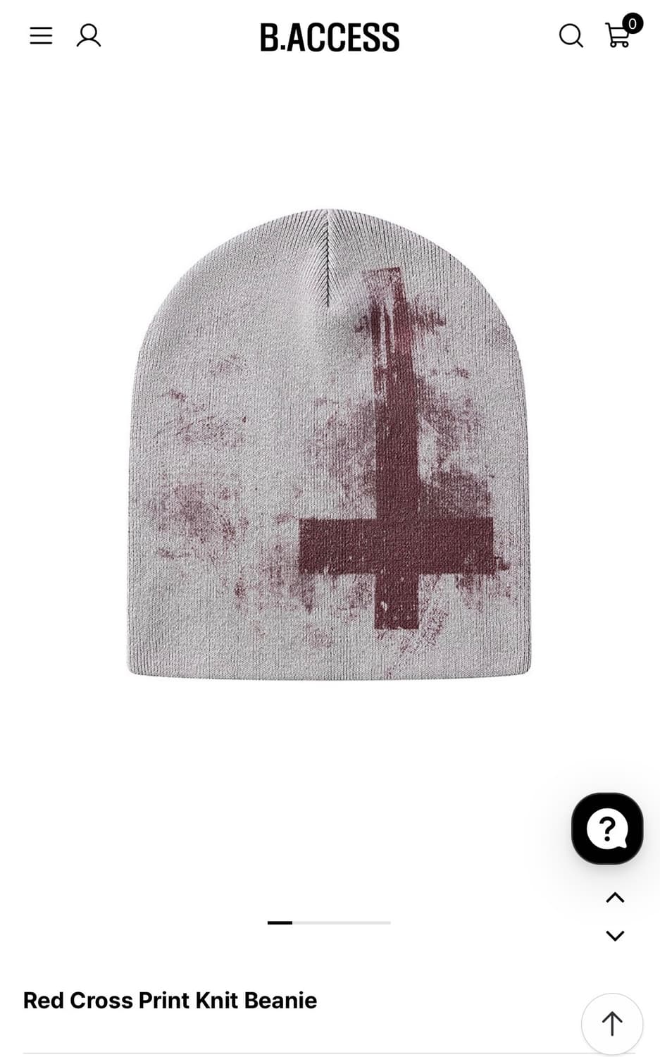 B.Access red cross print knit beanie 비니 상품이미지1