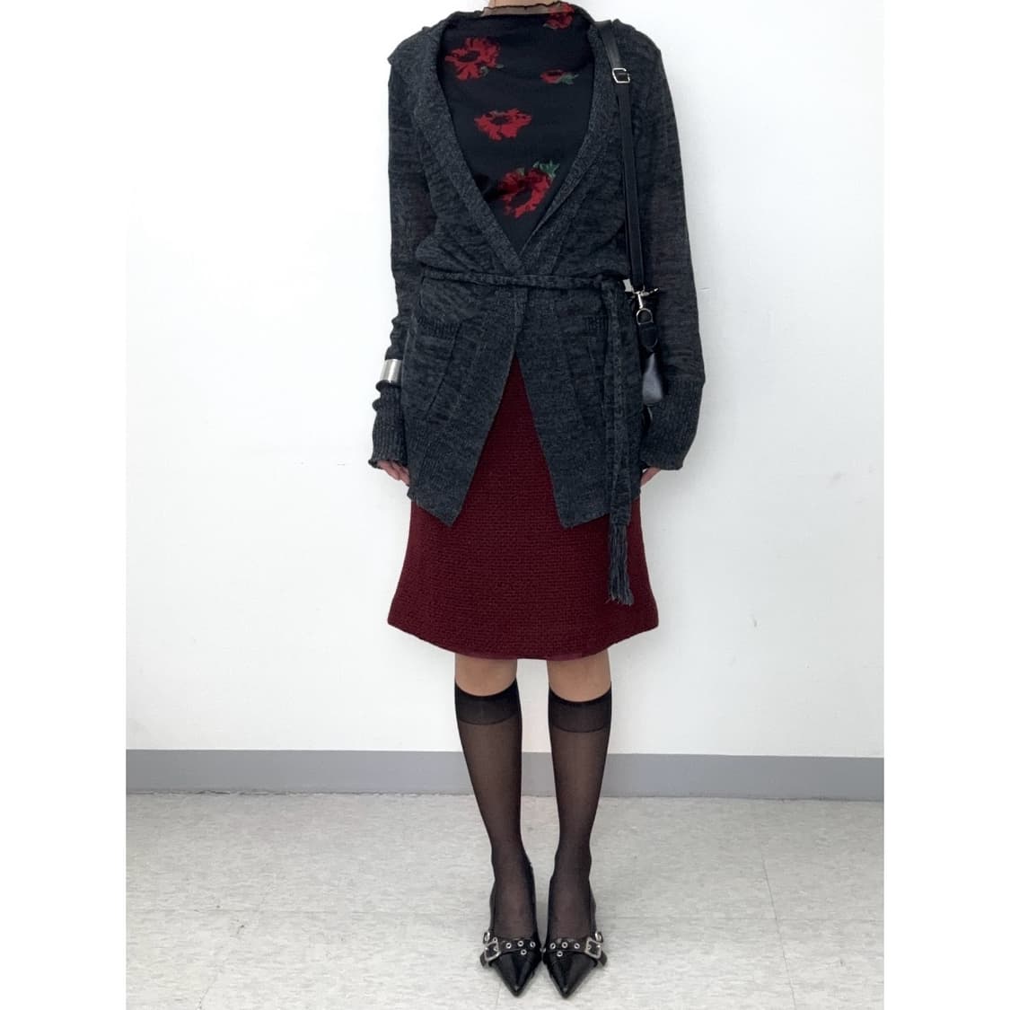 빈티지 그레이 후드 가디건 상품이미지2