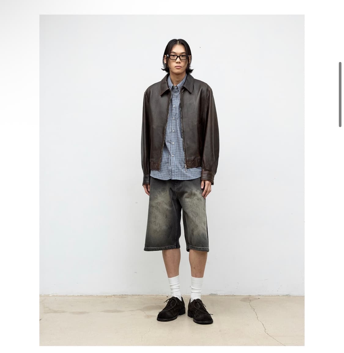 [XL] 쿠어 앤틱 램스킨 레더 블루종 다크브라운 상품이미지5