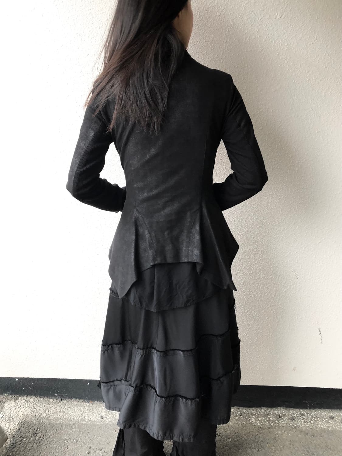 스웨이드 사선 하이넥 자켓 상품이미지1