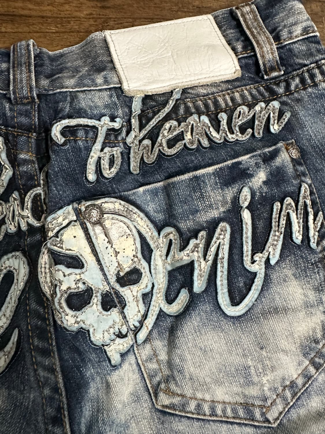 Y2K Poison Denim 스컬 워싱 데님 32 상품이미지3