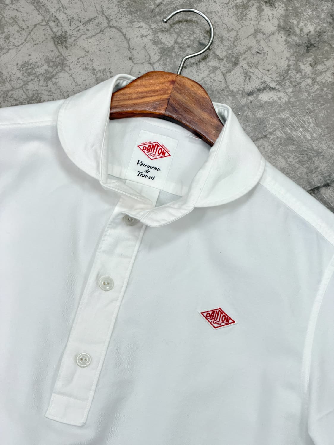 단톤 카라 코튼 반팔 셔츠 상품이미지4