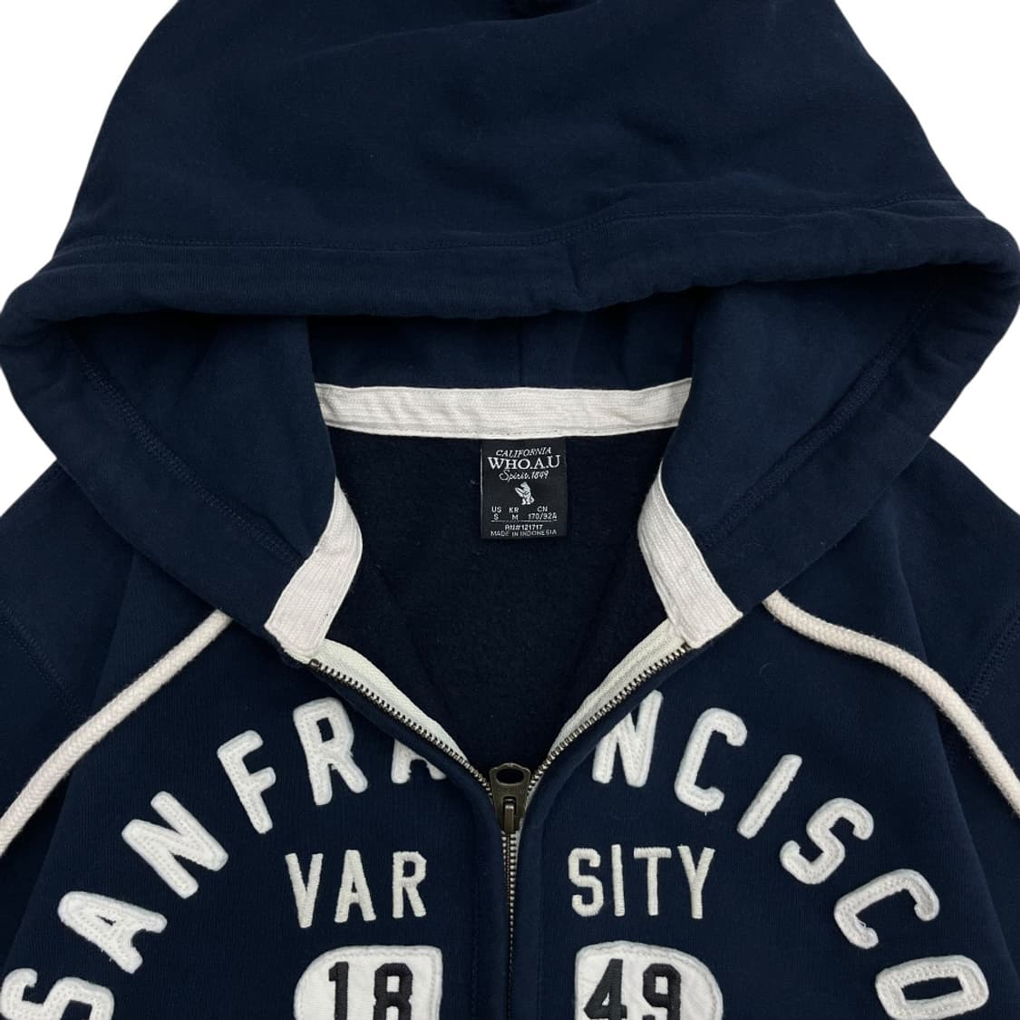 후아유 센터로고 네이비 후드집업 M 상품이미지5