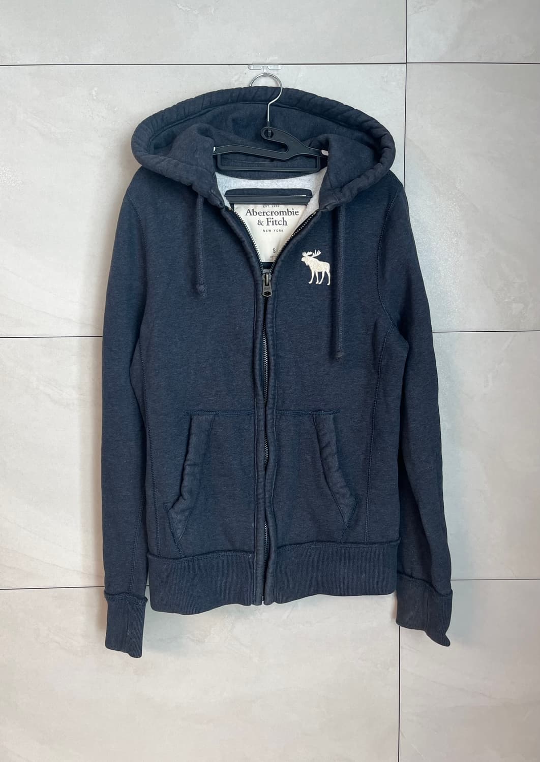 아베크롬비 화이트 순록 후드집업 네이비 (S) 상품이미지3