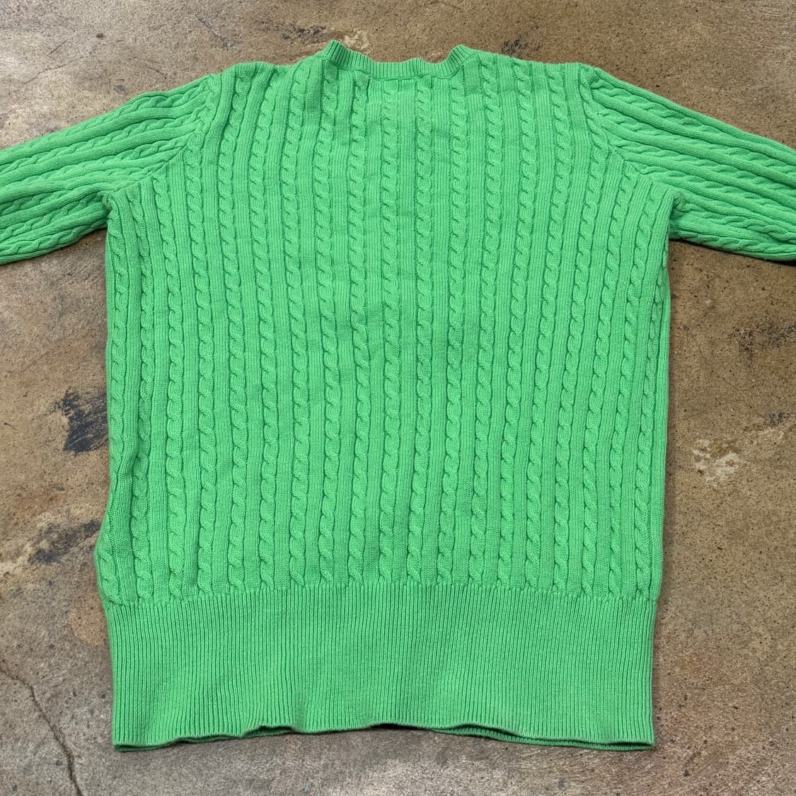 폴로 형광 그린 꽈배기 니트 가디건 상품이미지4