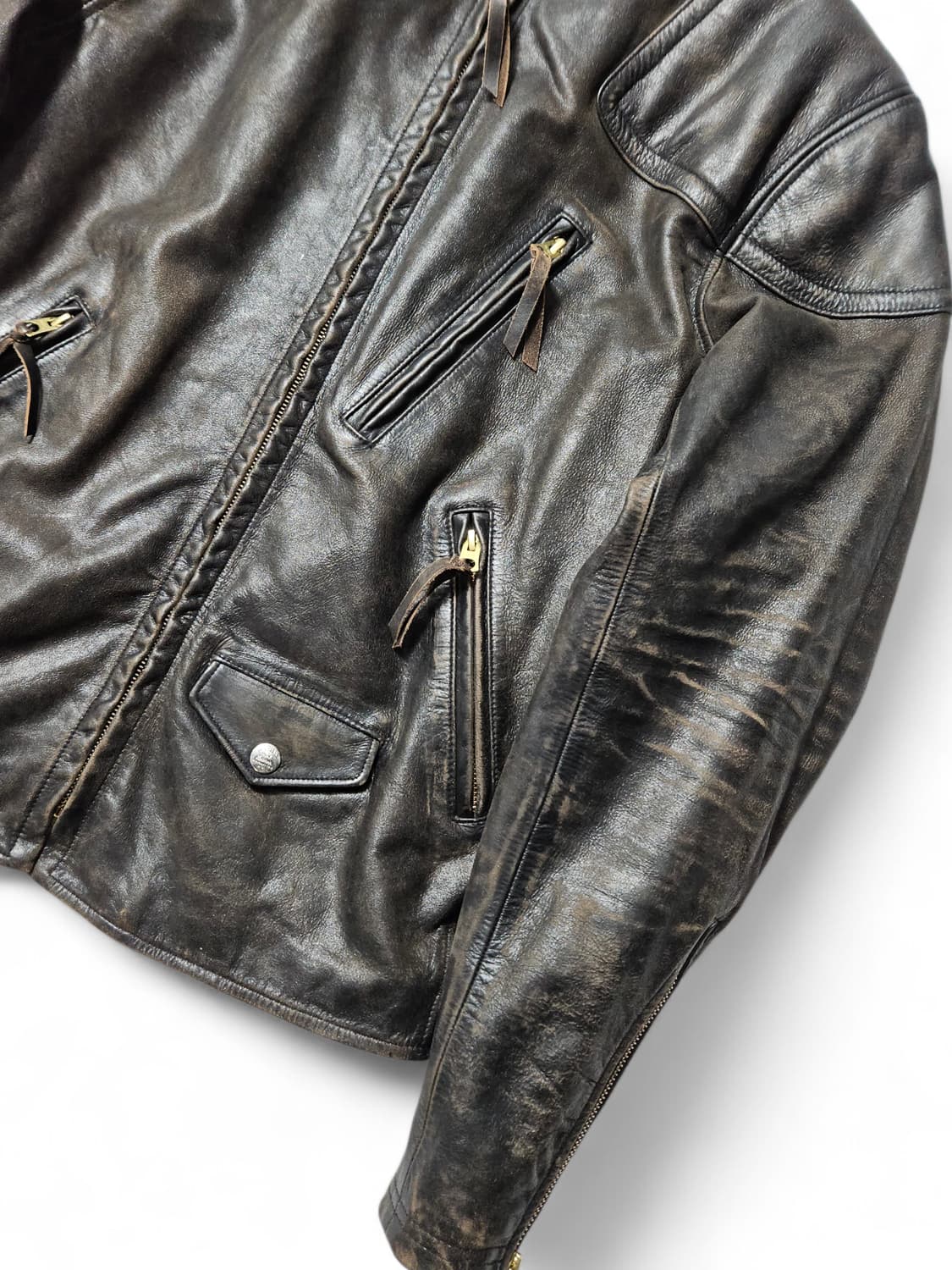 RRL 슬림핏 레더 모토 자켓 S 더블알엘 상품이미지4