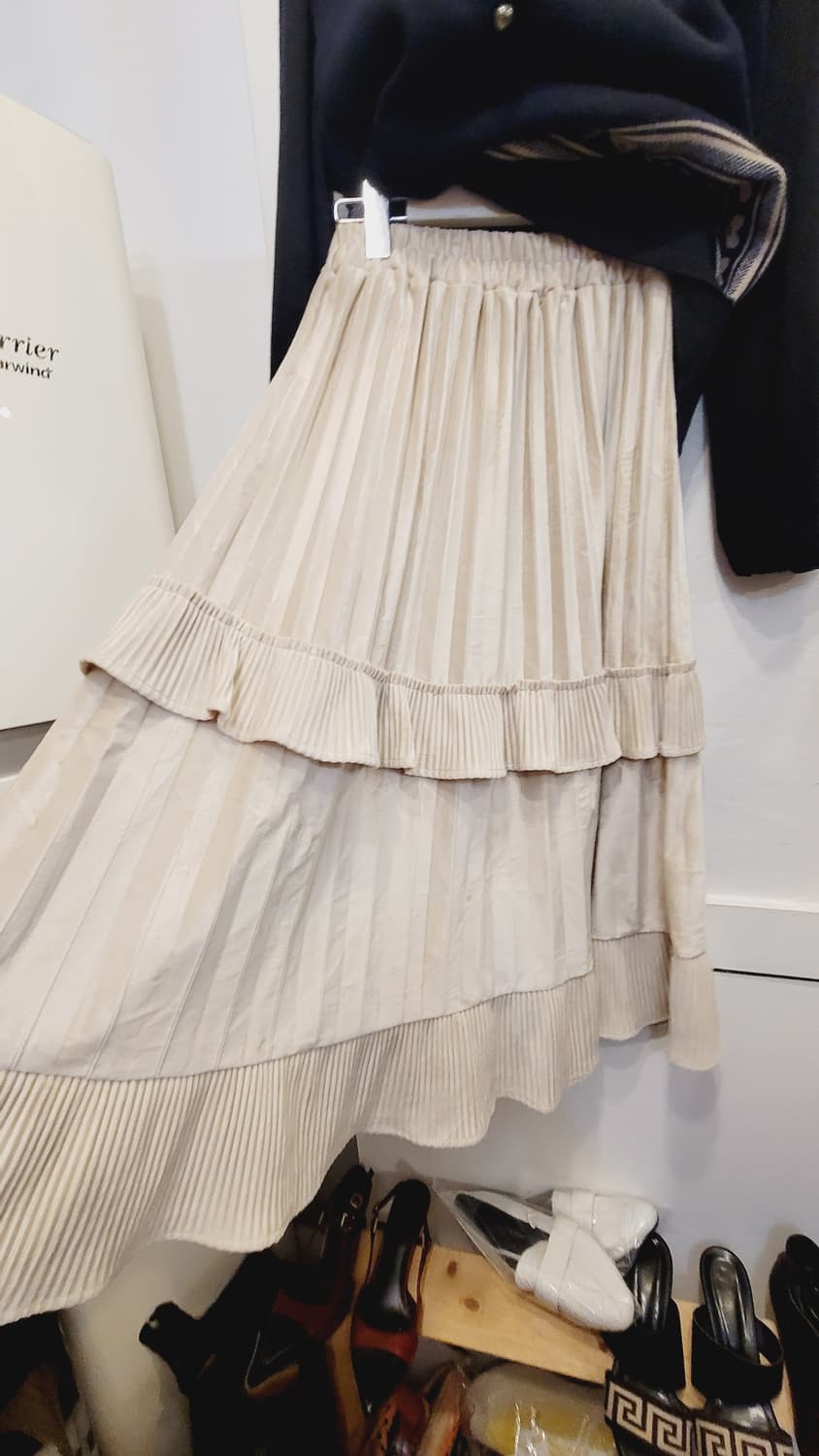 오즈세컨 레이어드 후드니트. 벨벳 캉캉 스커트 상품이미지10