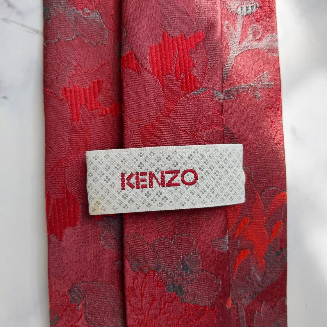 겐조 실크 와인 플라워 자카드 넥타이 8.8cm A+등급 K2301
 상품이미지8