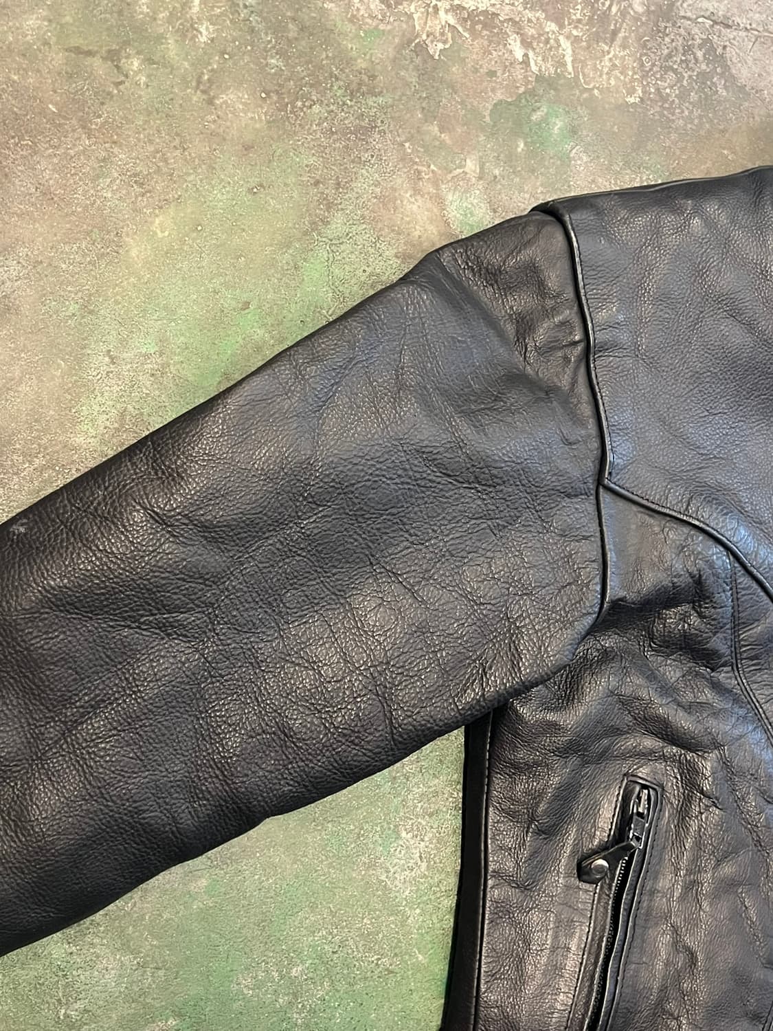 00's Y2K 레더클럽 천연 소 가죽 여성 바이커 자켓 상품이미지2