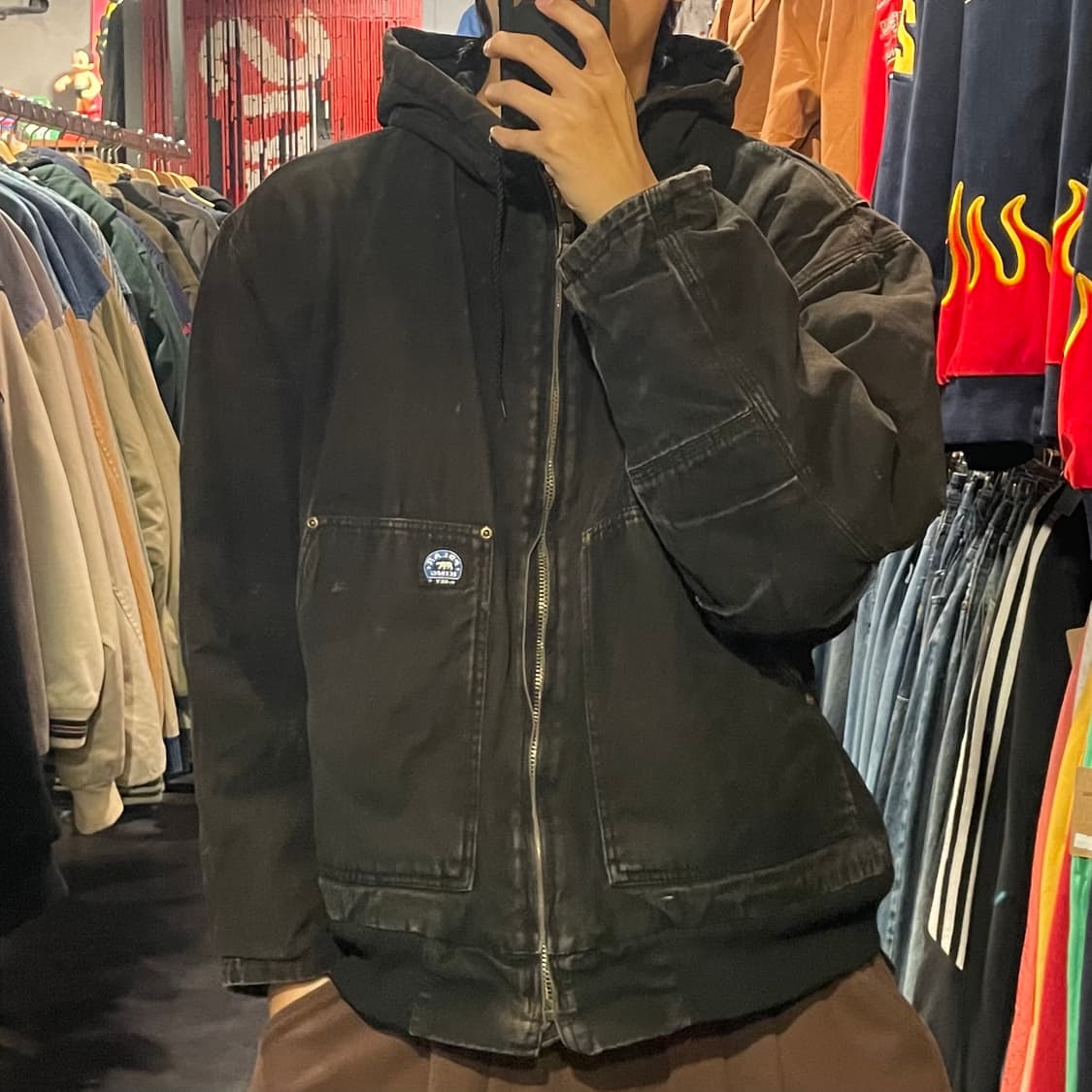 [IM] Vtg 블랙 워싱 후드 워크자켓 상품이미지3
