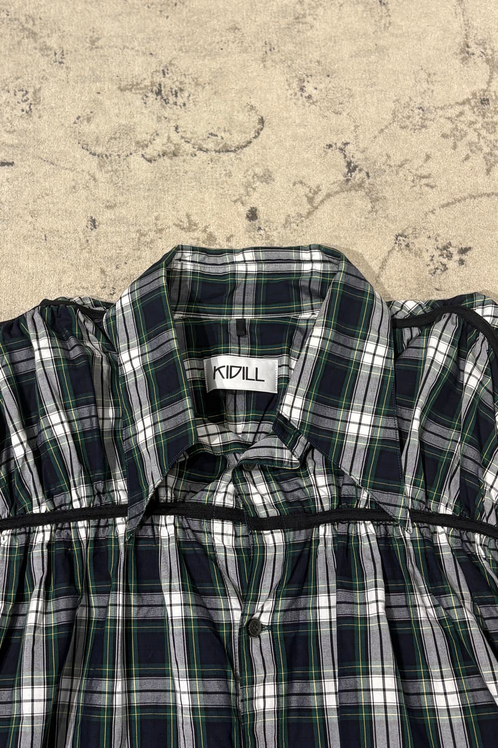KIDILL Ruched Plaid Oversized Shirt 상품이미지6