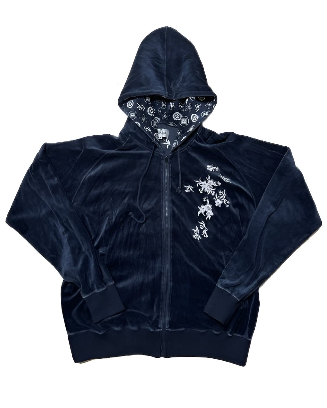 카라쿠리 타마시 자수 후드집업 블랙 상품이미지1