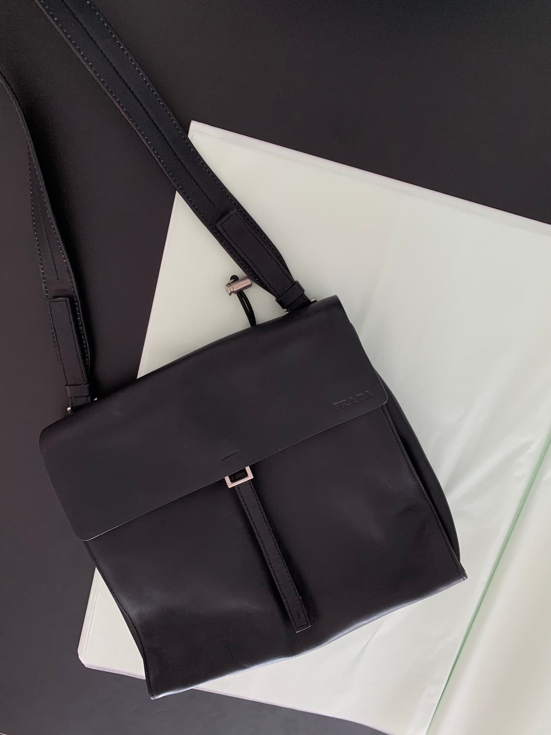 90's "PRADA" Leather Cross Bag (rare) 상품이미지7