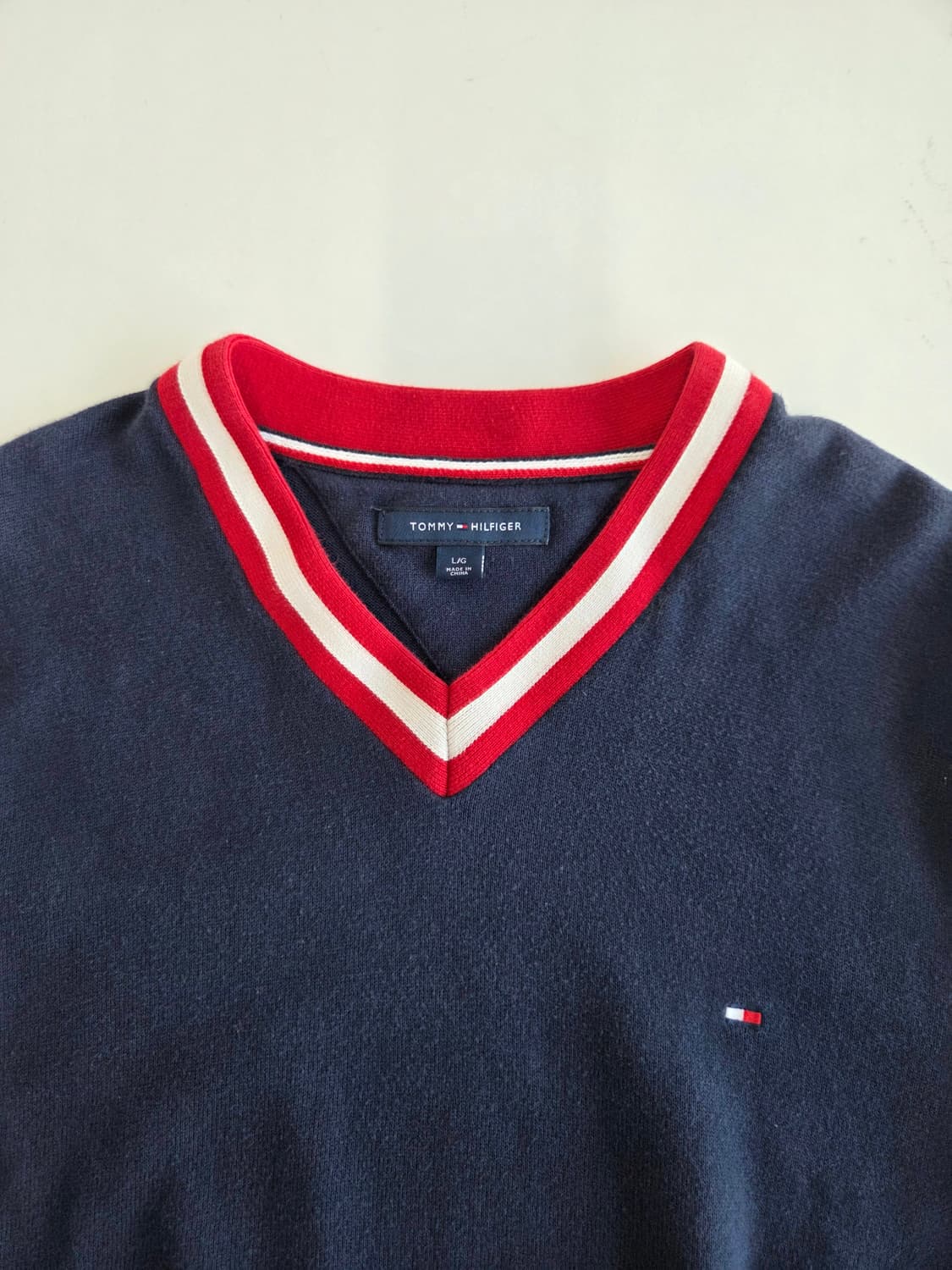 타미힐피거 브이넥 니트 네이비 L/G 상품이미지3
