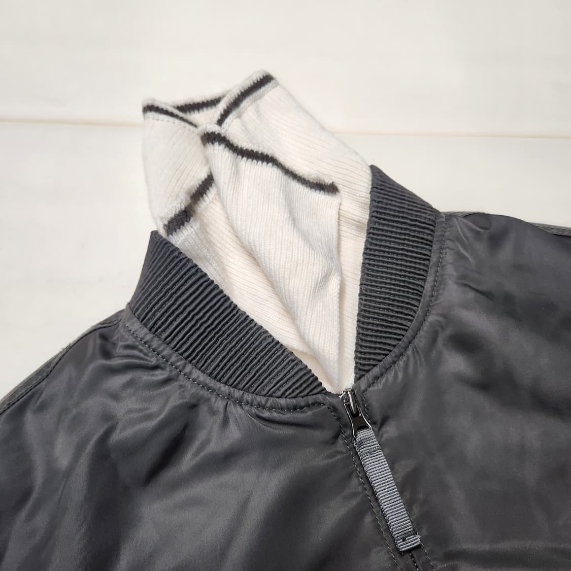 정품 보브 여성 니트 카라 크롭 누빔 항공 점퍼 55 상품이미지5