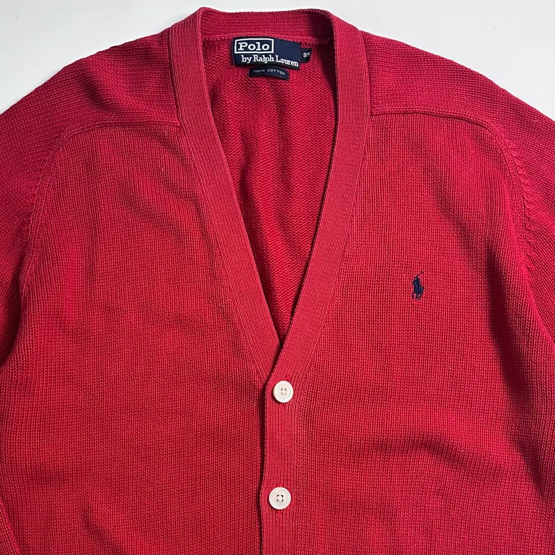 폴로 랄프로렌 레드 코튼 니트 가디건 상품이미지2