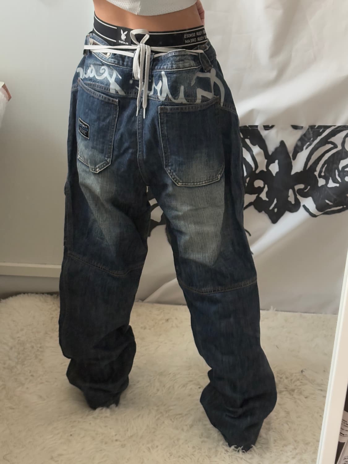 fubu back lettering cargo denim pants 상품이미지2