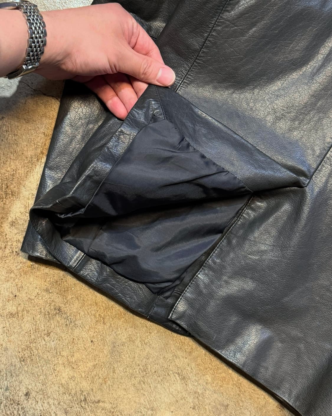 S ) Neil Barrett Faded Leather Jacket 상품이미지7