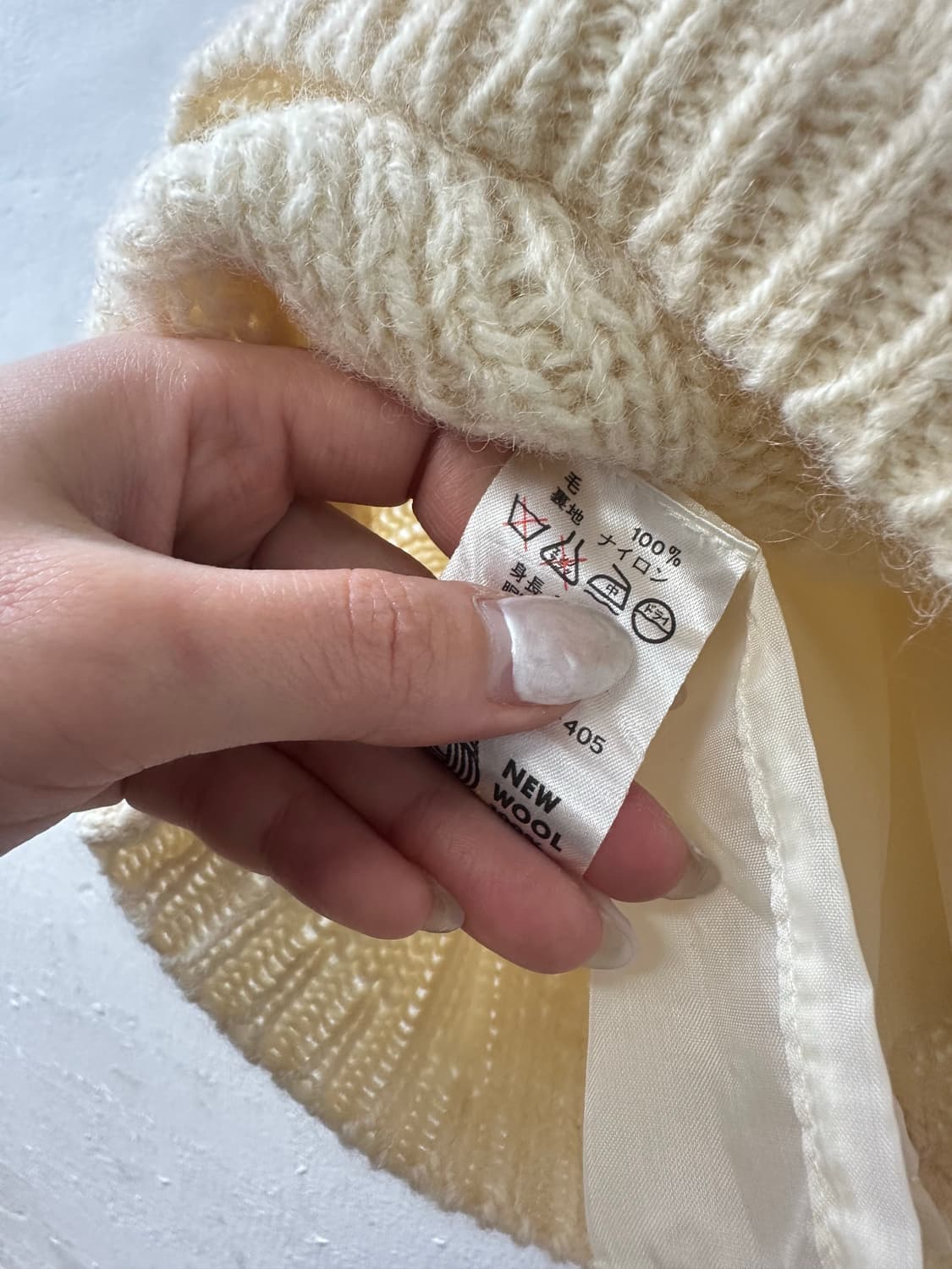 일본빈티지 택있는 새상품 뉴울 100% 케이블 아란 니트 스커트 상품이미지8