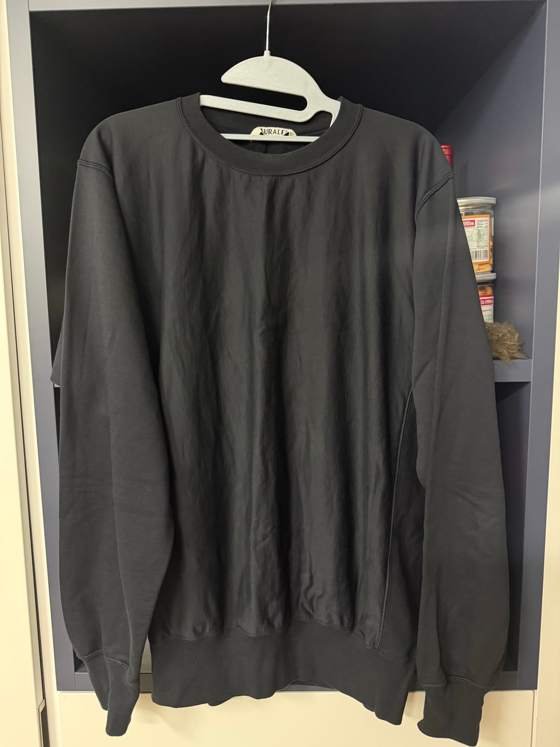 [3] 오라리 엘라스틱 하이게이지 실크 스웨트 셔츠 잉크블랙 상품이미지2