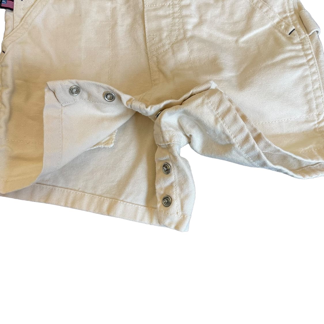 키즈 폴로 진스 베이지 멜빵 바지 S 3-6m 상품이미지4