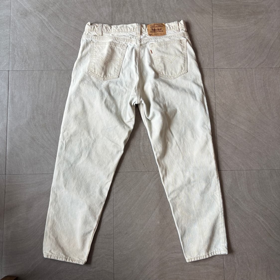 96년 미국 생산 리바이스 550 데님 오렌지탭 아이보리 팬츠 상품이미지7
