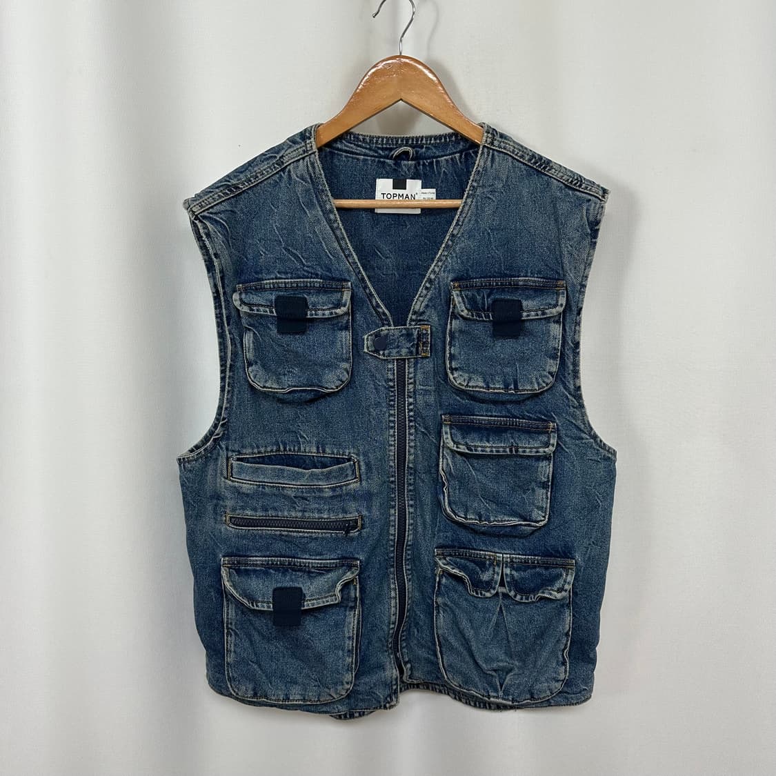   TOPMAN 남성 앞포켓 데님조끼 L  상품이미지6