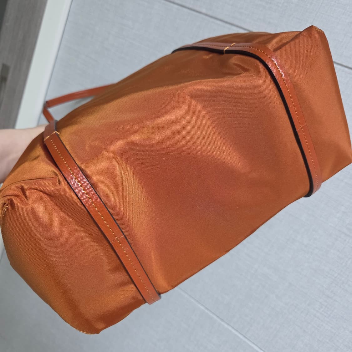 투미 보야져 오렌지 나일론 레더 트리밍 클래식 데일리 숄더 토트백 상품이미지6