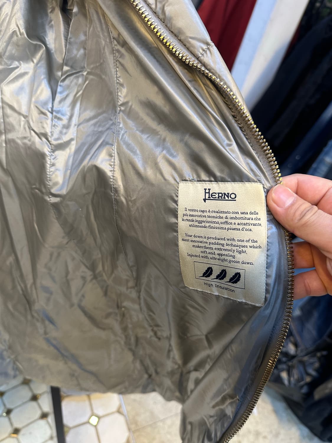 에르노 ICONICO 폭스퍼 패딩 실버 상품이미지5